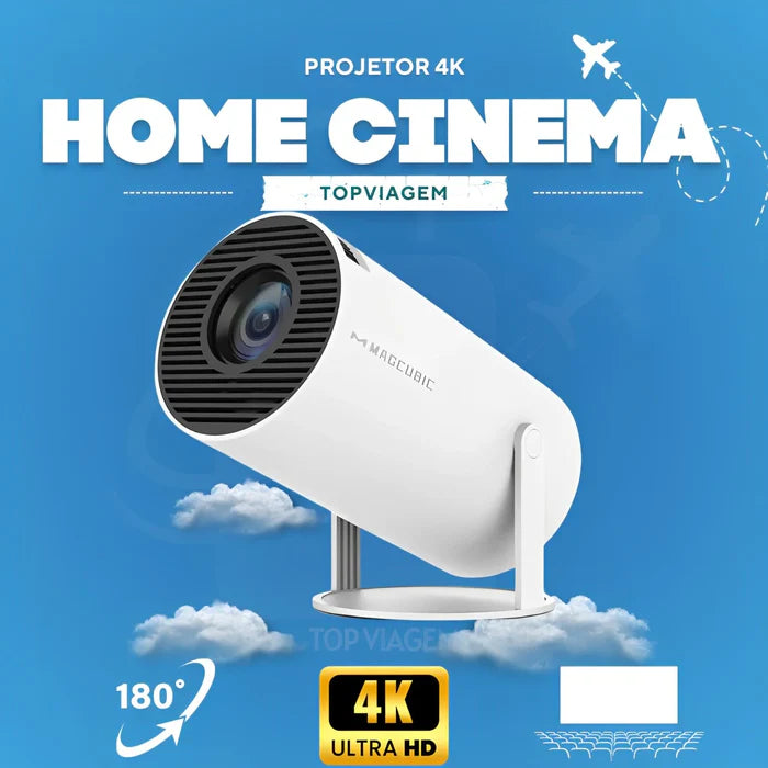 Projetor 4k 130" Home Cinema