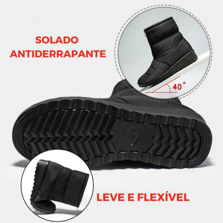 Bota Feminina De Inverno Antiderrapante Impermeável com Zíper