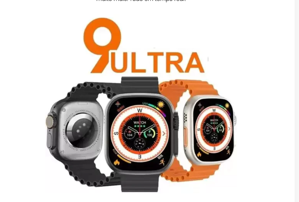 Smartwatch  Serie 9 Ultra + Kit 7 Pulseira {BRINDE} + Case de Proteção {BRINDE}